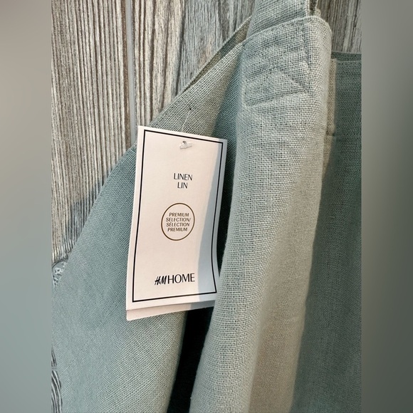 NEW! H&M HOME XL LINEN TOTE BAG Oversized Sage Green NWT - Picture 9 of 14